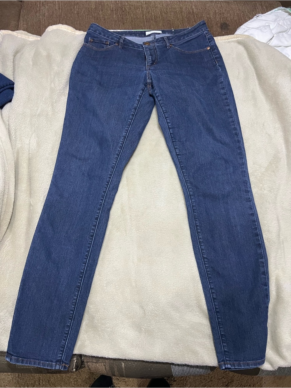 LOFT Women's Straight-Leg Jeans in Dark Blue Denim 29/8 curvy skinny